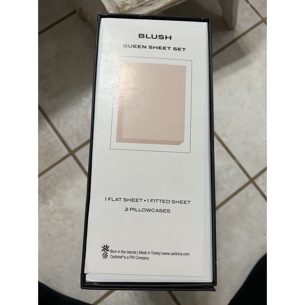 New In Box Cariloha Queen Sheet Set Bamboo Viscose 4 Piece Blush - Picture 5 of 5